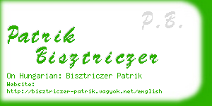 patrik bisztriczer business card